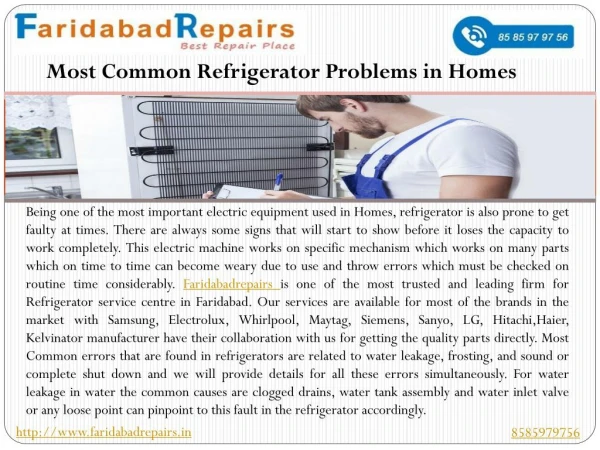 Easily fixes for the most common refrigerator problems with Faridabad repair