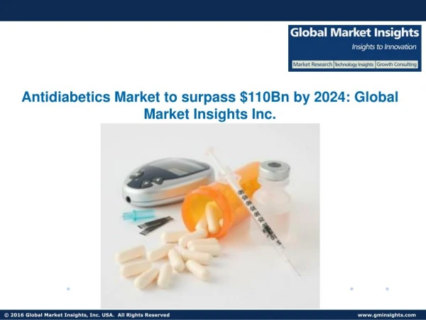 Antidiabetics Market share to grow at 10.5% CAGR from 2016 to 2024
