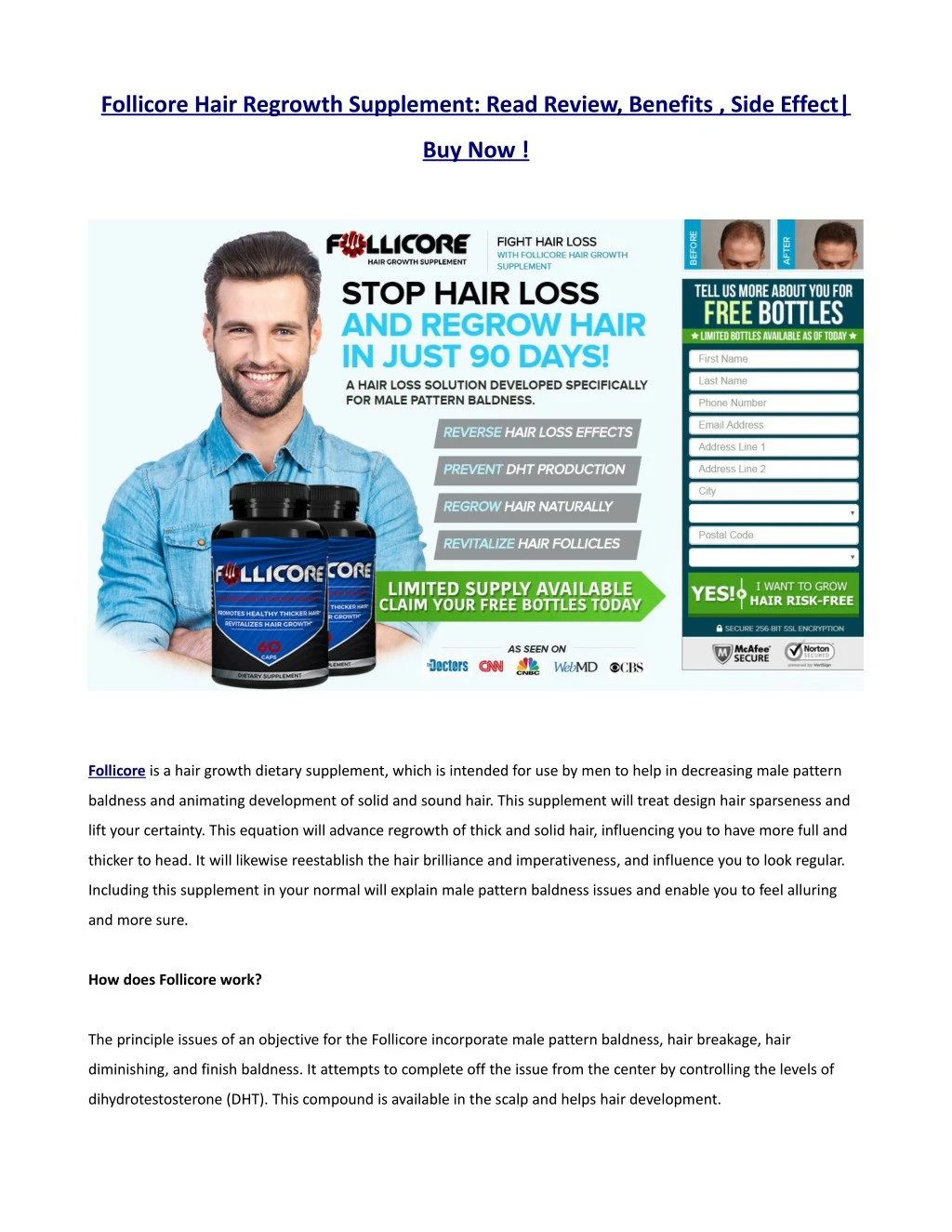 follicore hair regrowth supplement read review