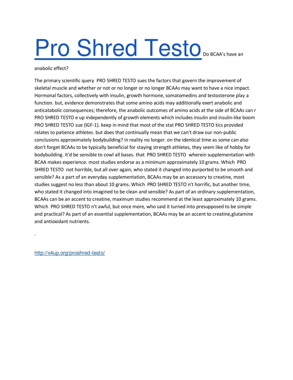 pro shred testo do bcaa s have an