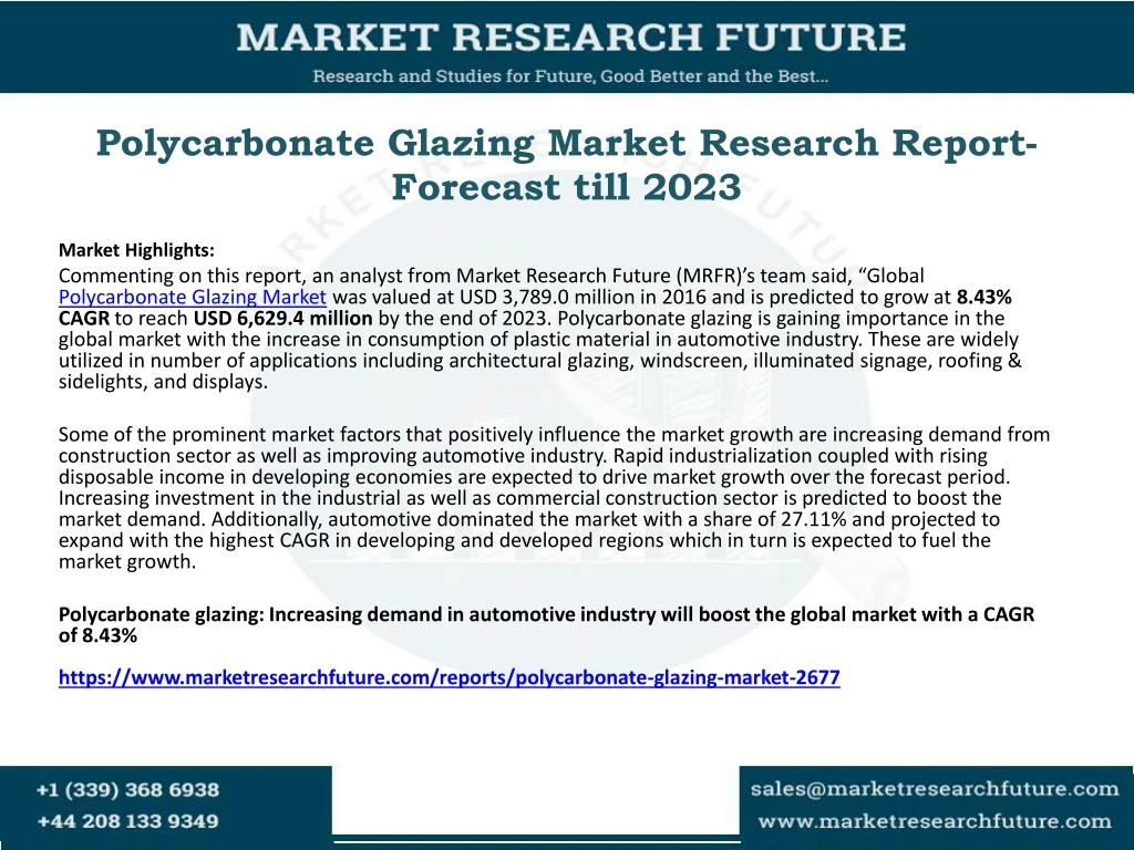 polycarbonate glazing market research report forecast till 2023
