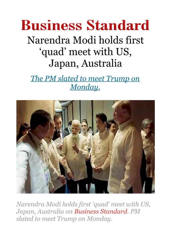 Narendra Modi holds first 'quad' meet with US, Japan, Australia