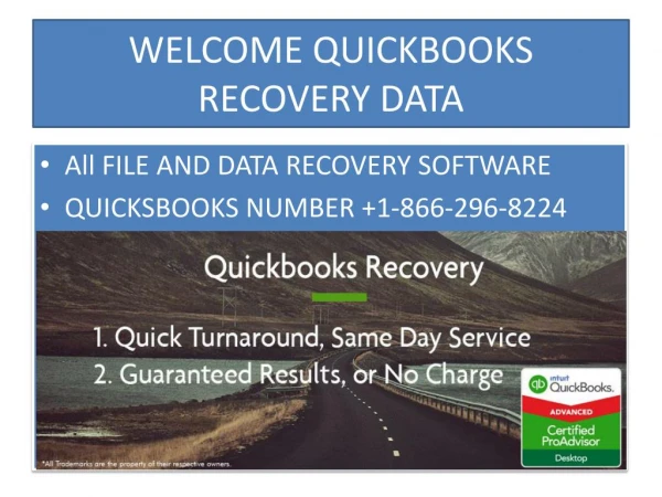 QuickBooks Data Recovery 1-866-296-8224