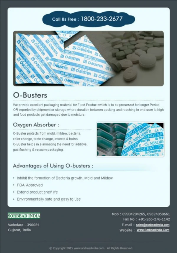 Oxygen Absorbers | Food Storage | O-Buster