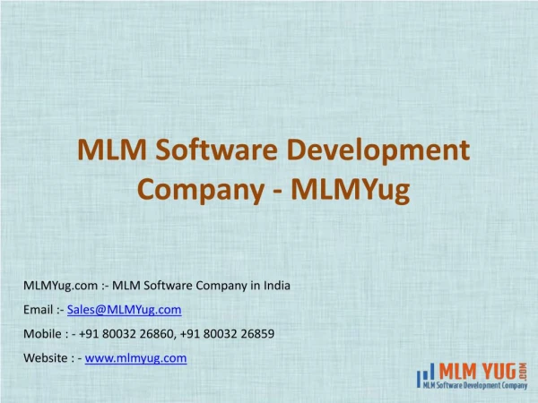 MLM Software Development Company in India - MLMYug