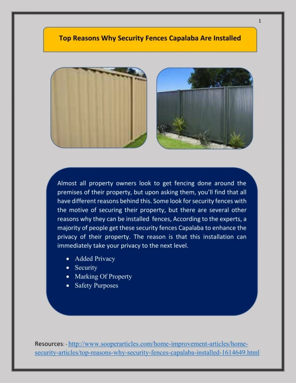 Top Reasons Why Security Fences Capalaba Are Installed