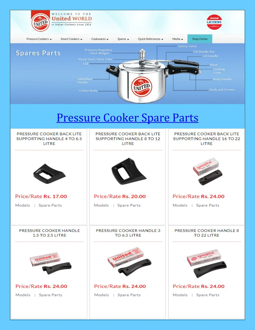pressure cooker spare parts