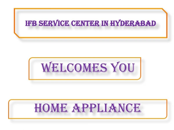 IFB Service center in Hyderabad Telangana