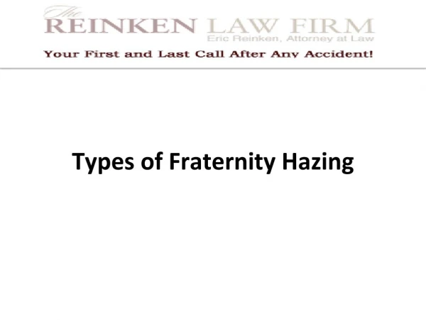 Types of Fraternity Hazing