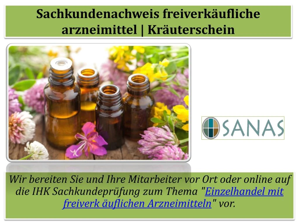 sachkundenachweis freiverk ufliche arzneimittel kr uterschein