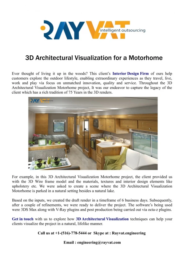 3D Architectural Visualization for a Motorhome