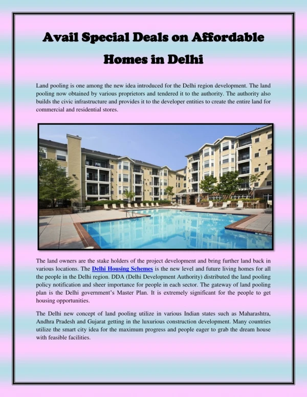 Avail Special Deals on Affordable Homes in Delhi