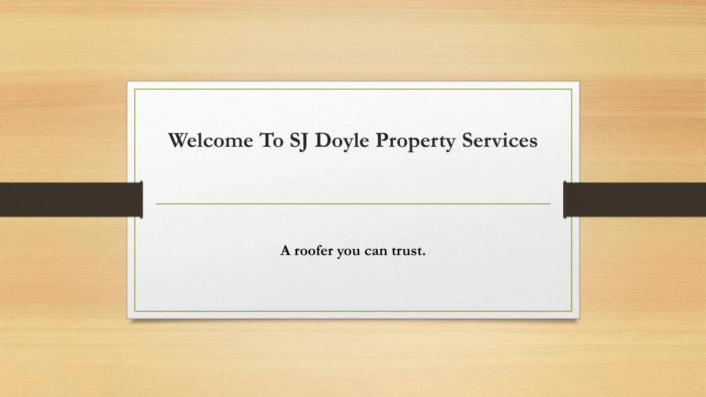 welcome to sj doyle property services