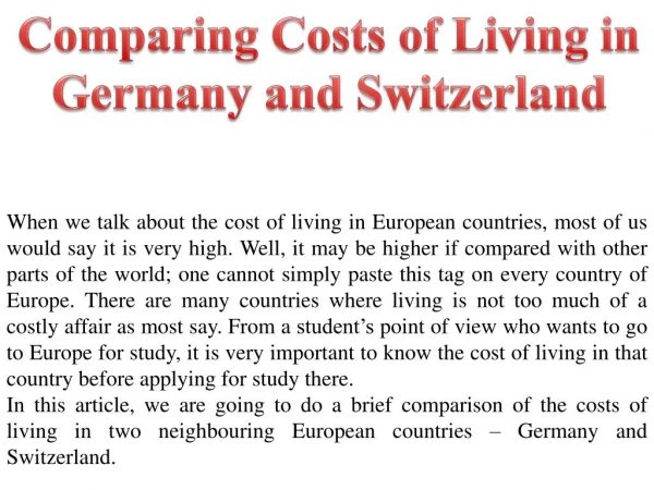 cost of living in germany