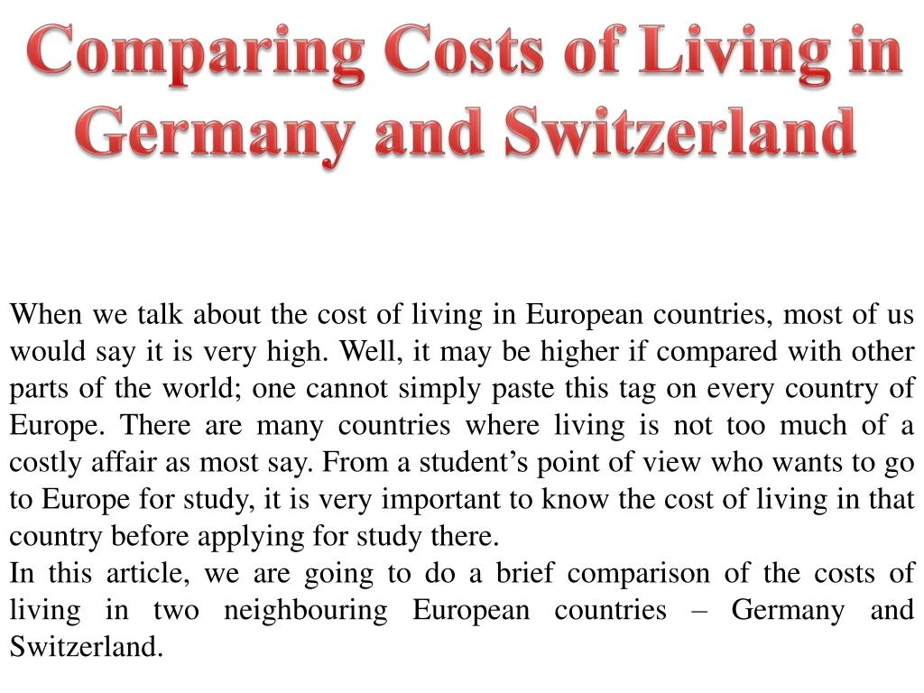 comparing costs of living in germany