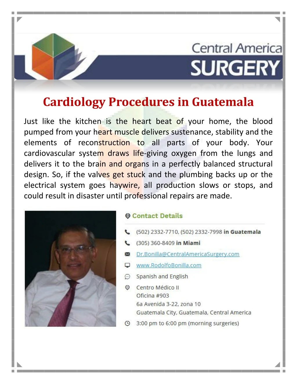 cardiology procedures in guatemala