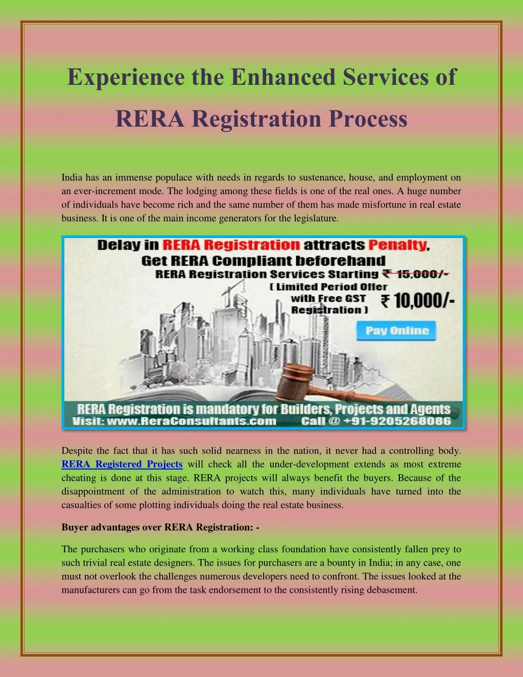 experience the enhanced services of rera