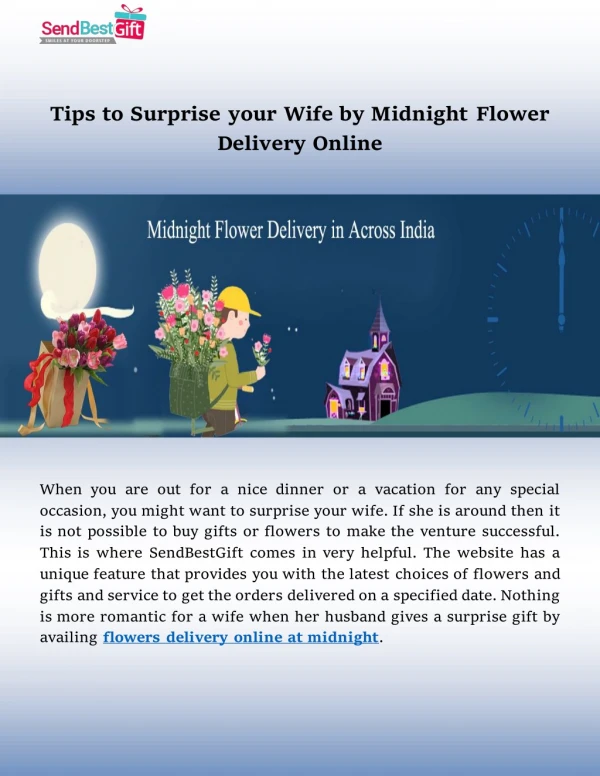 Tips to Surprise your Wife by Midnight Flower Delivery Online