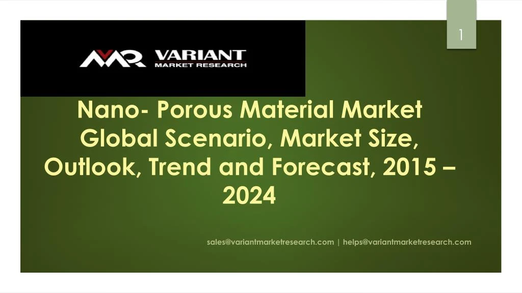 nano porous material market global scenario market size outlook trend and forecast 2015 2024