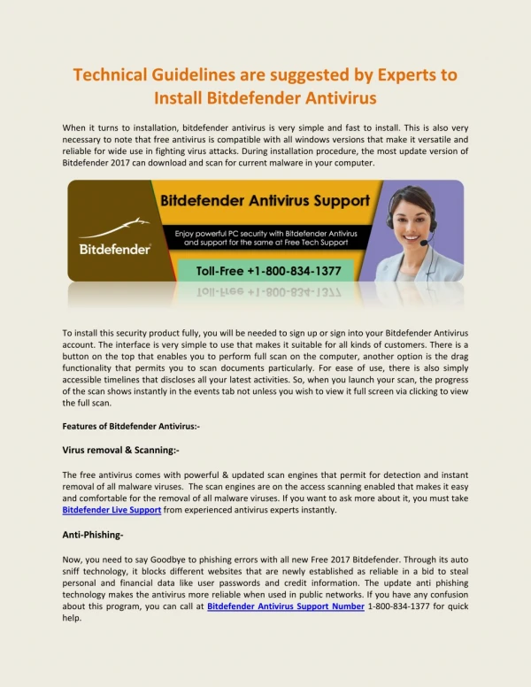 Technical Guidelines are suggested by Experts to Install Bitdefender Antivirus