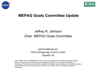 MEPAG Goals Committee Update - slide 1