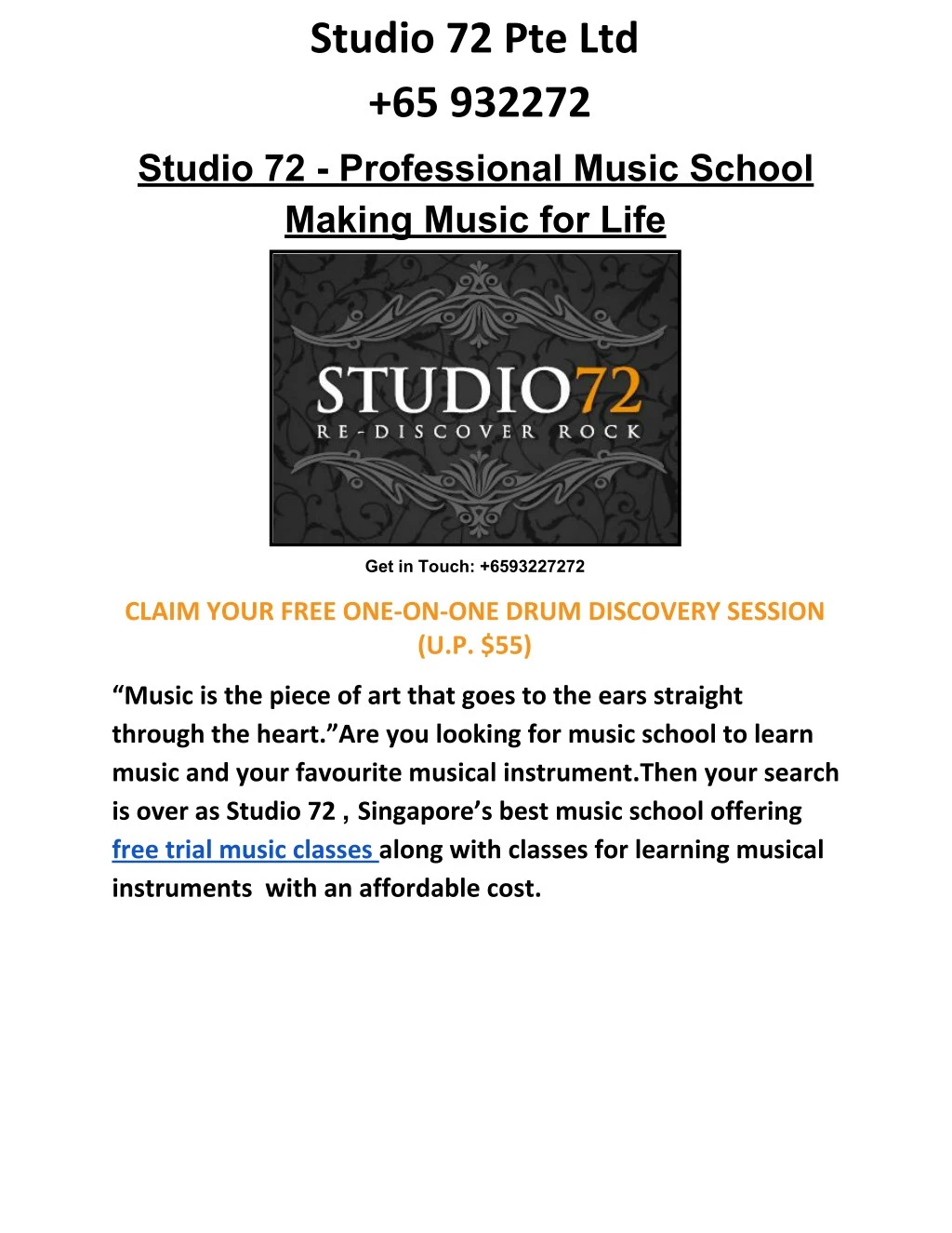 studio 72 pte ltd 65 932272