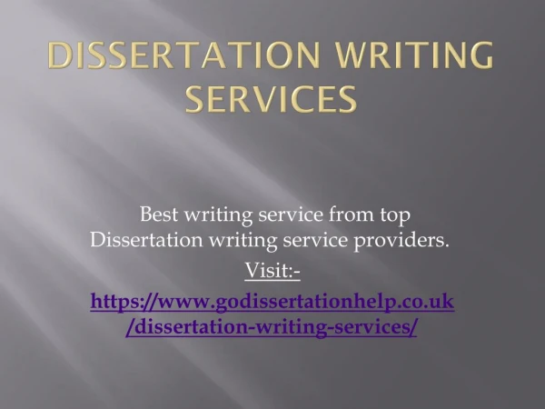 Dissertation Writing Services 