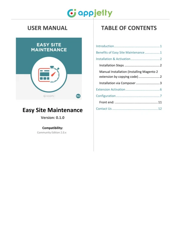 Magento 2 Easy Site Maintenance Extension
