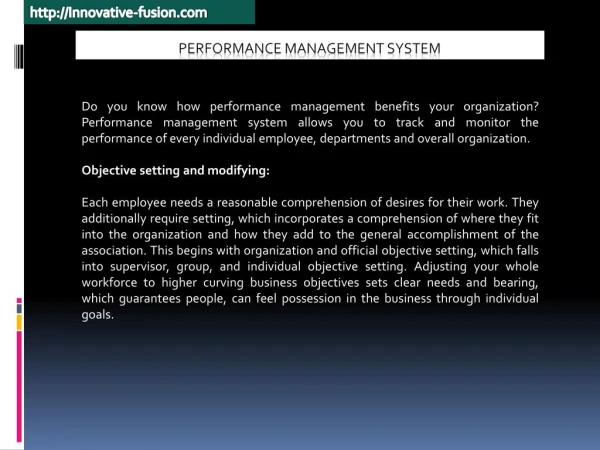 Get Benefits of Performance Management System
