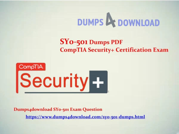 New CompTIA Security SY0-501 release - SY0 Dumps PDF