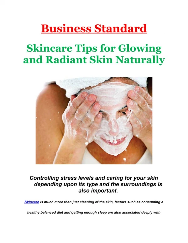 Skincare Tips for Glowing and Radiant Skin Naturally