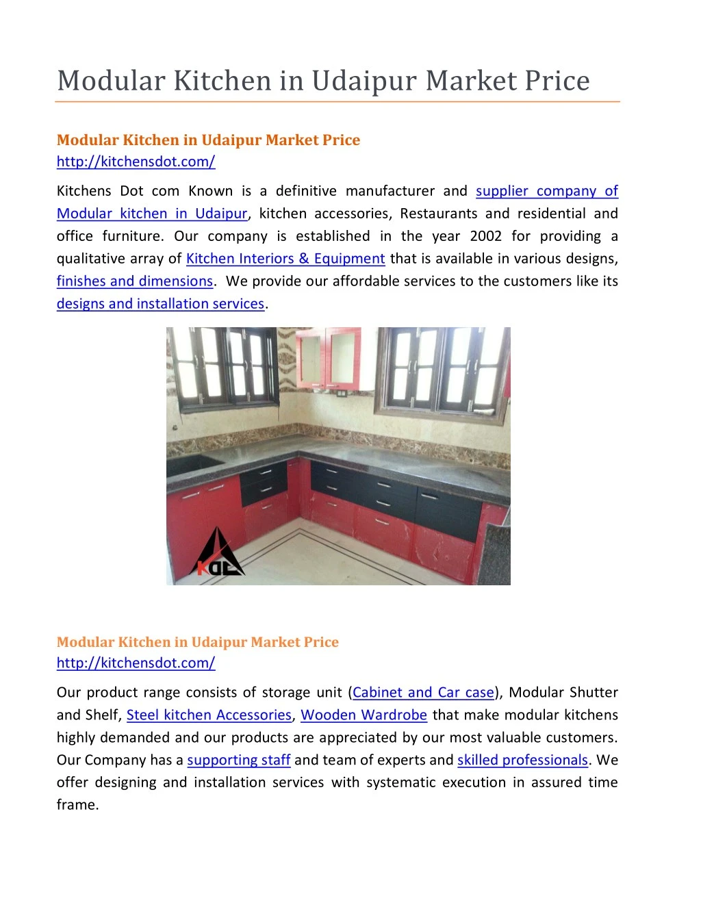 modular kitchen in udaipur market price