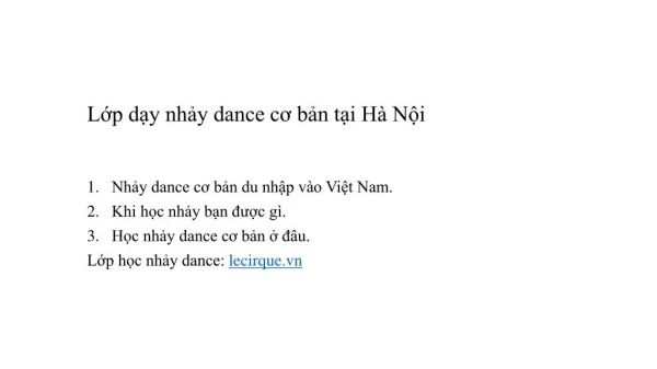 day nhay dance co ban