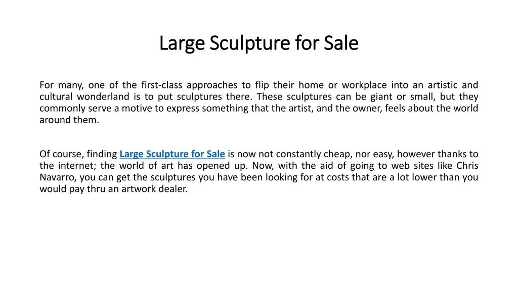 large sculpture for sale