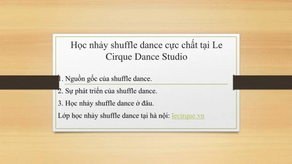 học nhảy shuffle dance