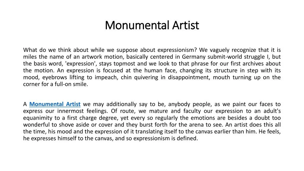 monumental artist