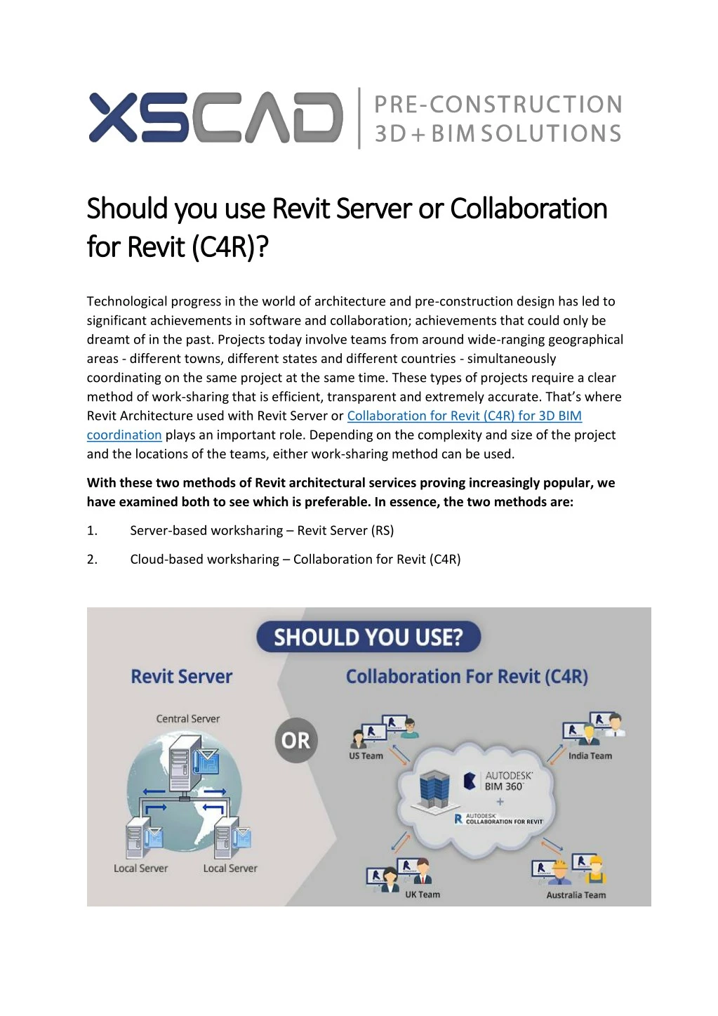 should you use revit server or collaboration