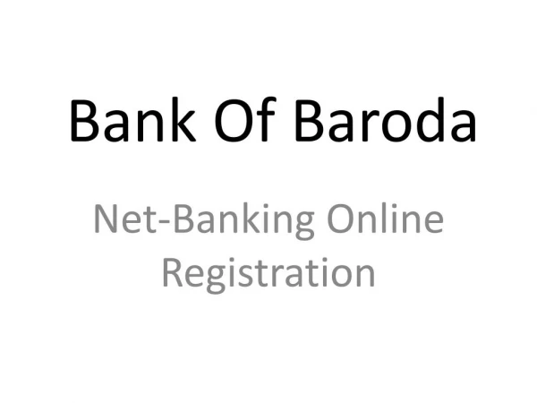 how to register online for Net-Banking in BOB