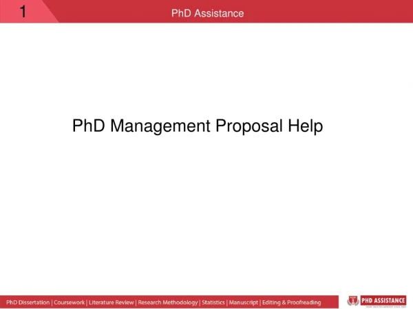 PhD Management Proposal Help