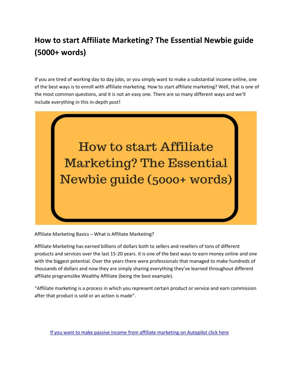 how to start affiliate marketing the essential