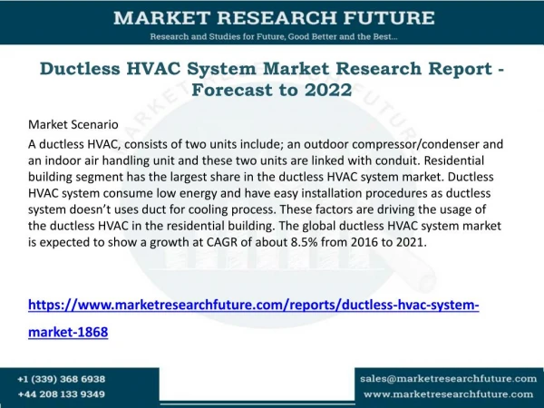 Ductless HVAC System Market Research Report - Forecast to 2022