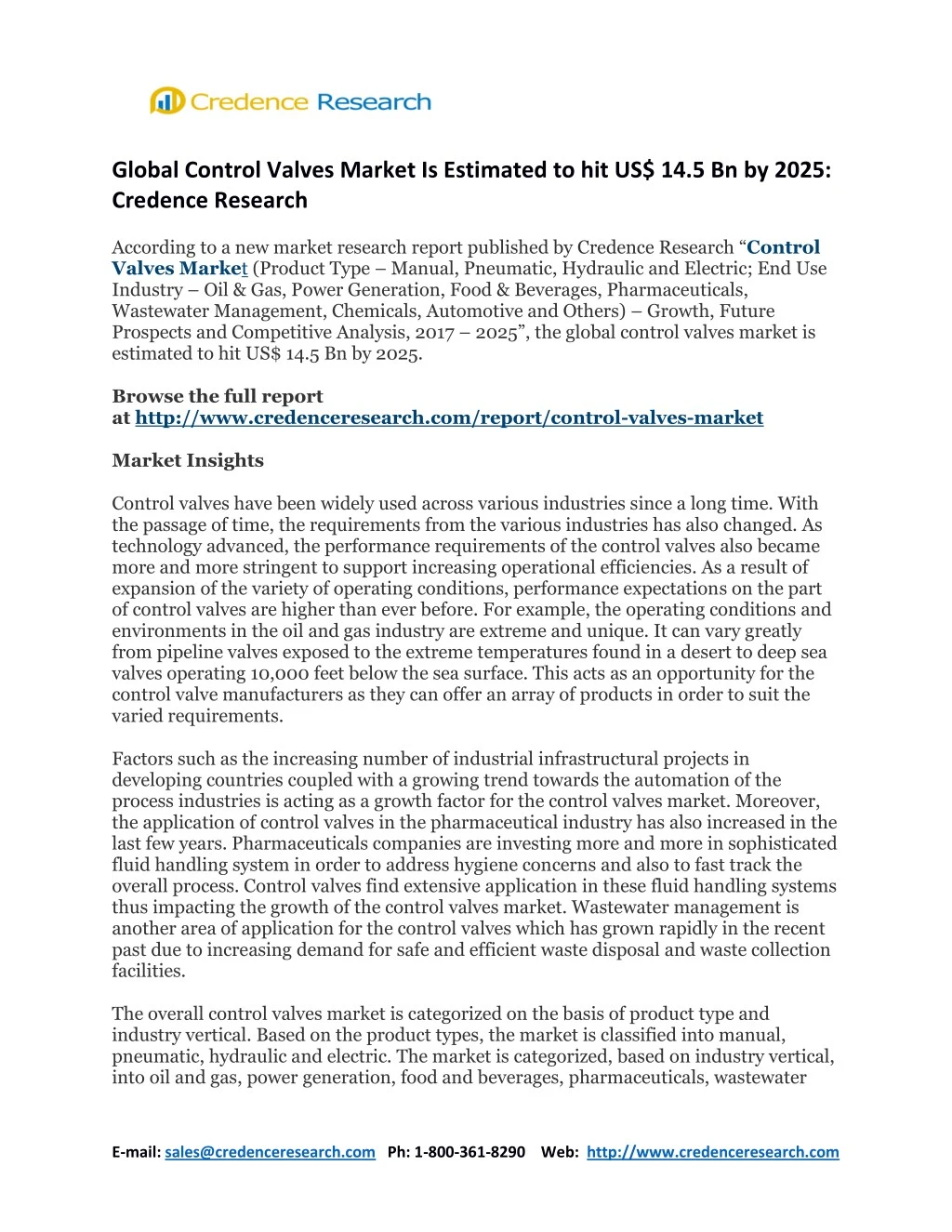 global control valves market is estimated