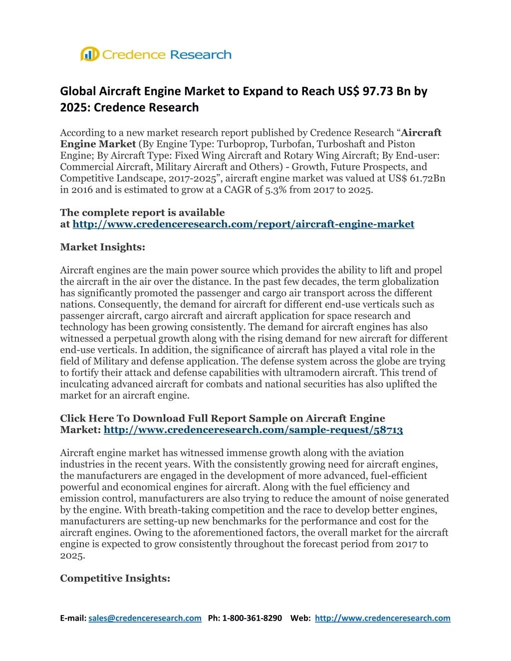 global aircraft engine market to expand to reach