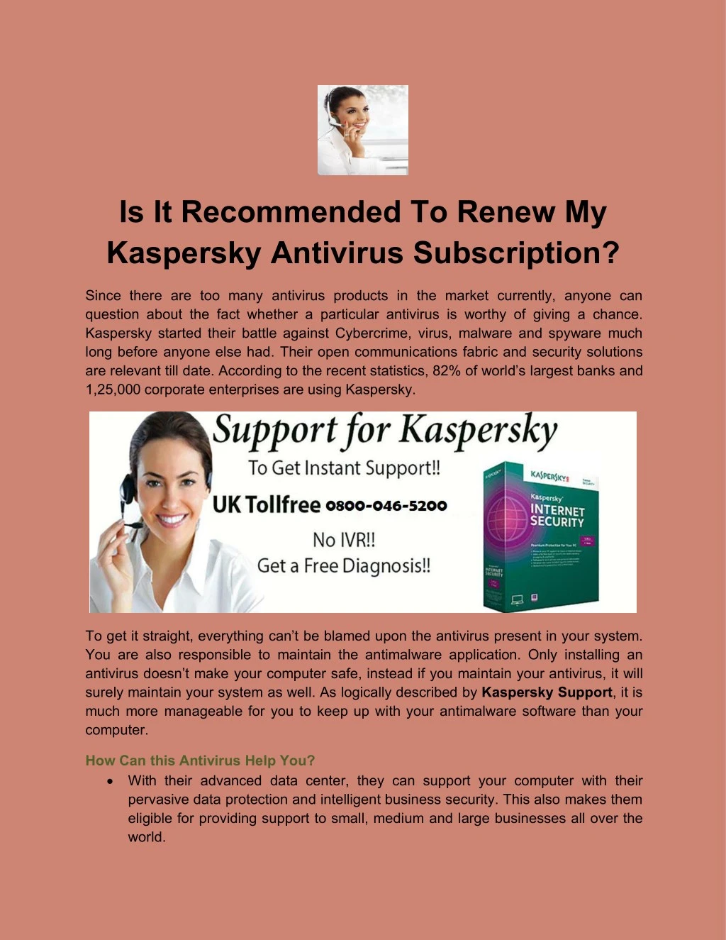 is it recommended to renew my kaspersky antivirus