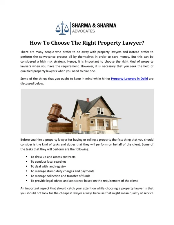 How To Choose The Right Property Lawyer?