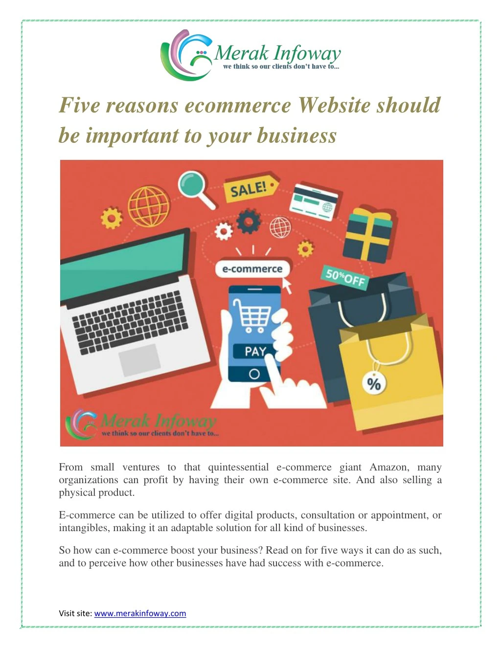 five reasons ecommerce website should
