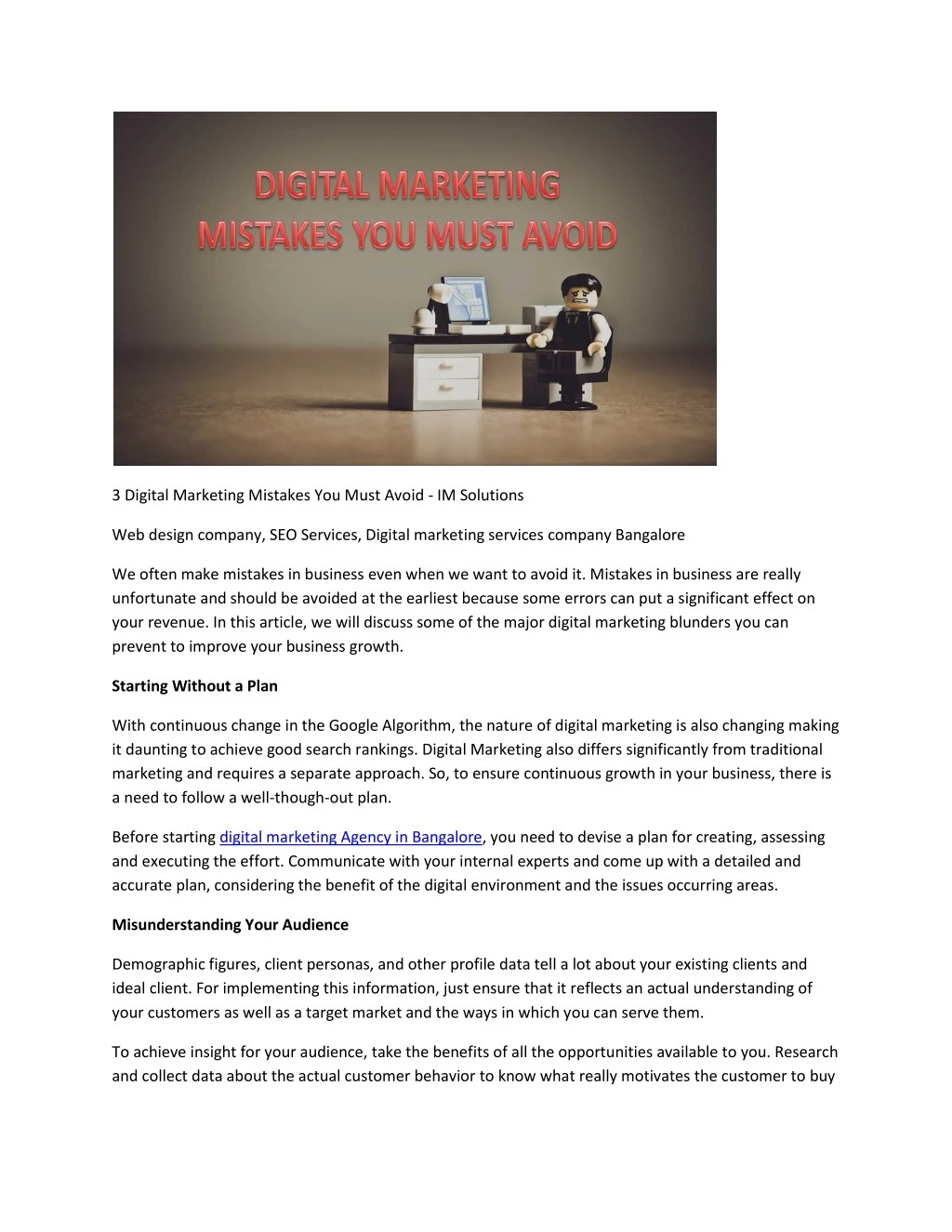 3 digital marketing mistakes you must avoid
