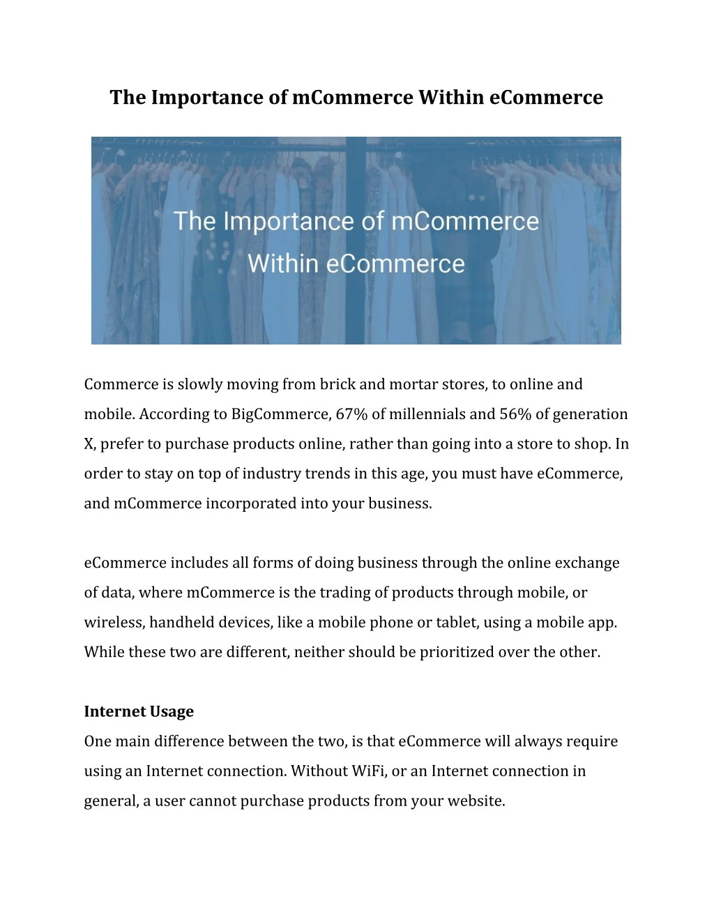 the importance of mcommerce within ecommerce