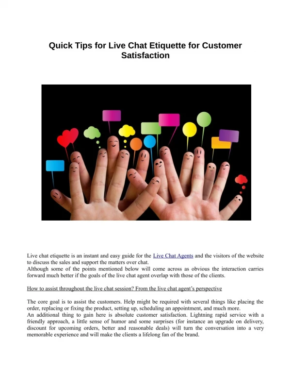 Tips for Live Chat Etiquette for Customer Satisfaction Live