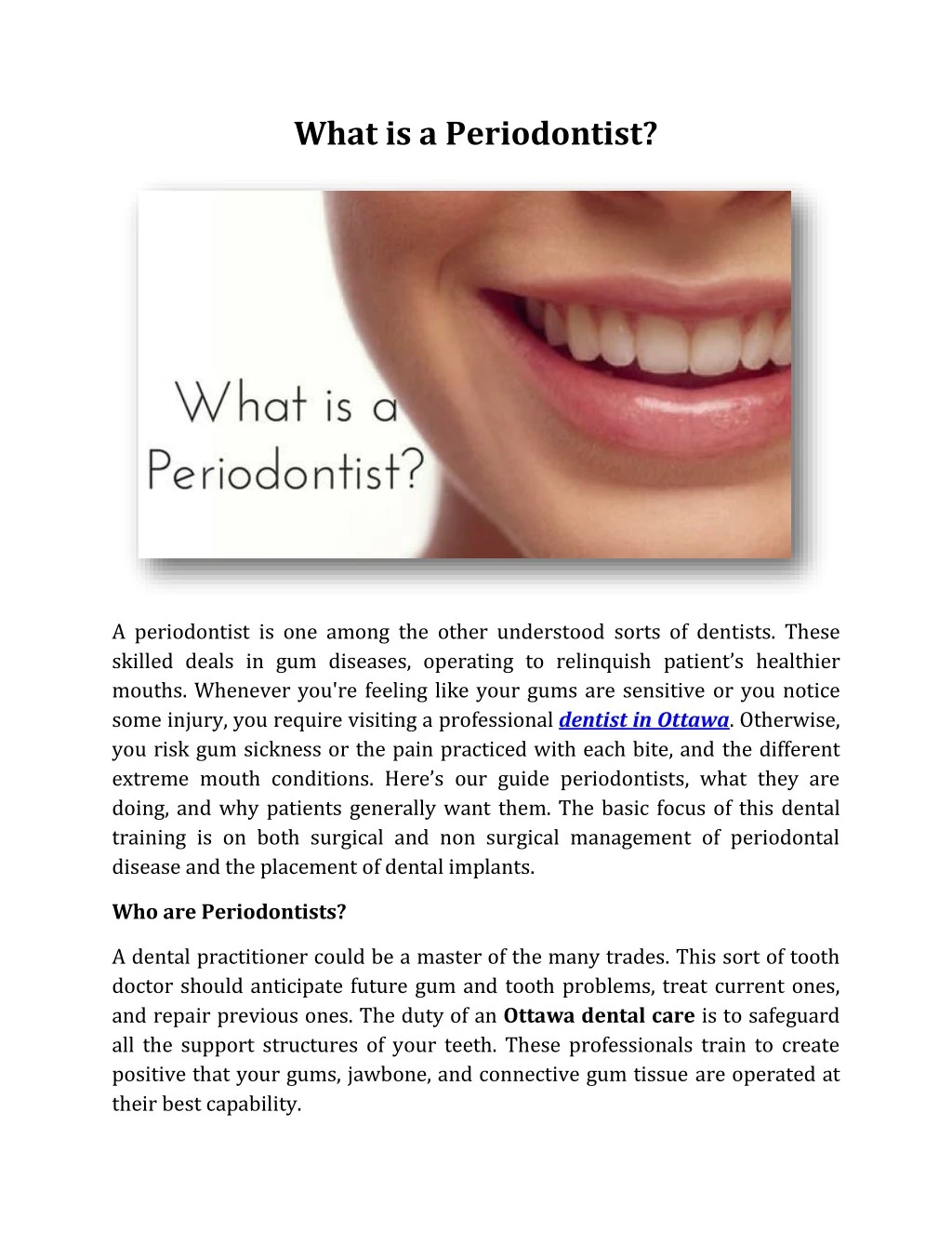 what is a periodontist